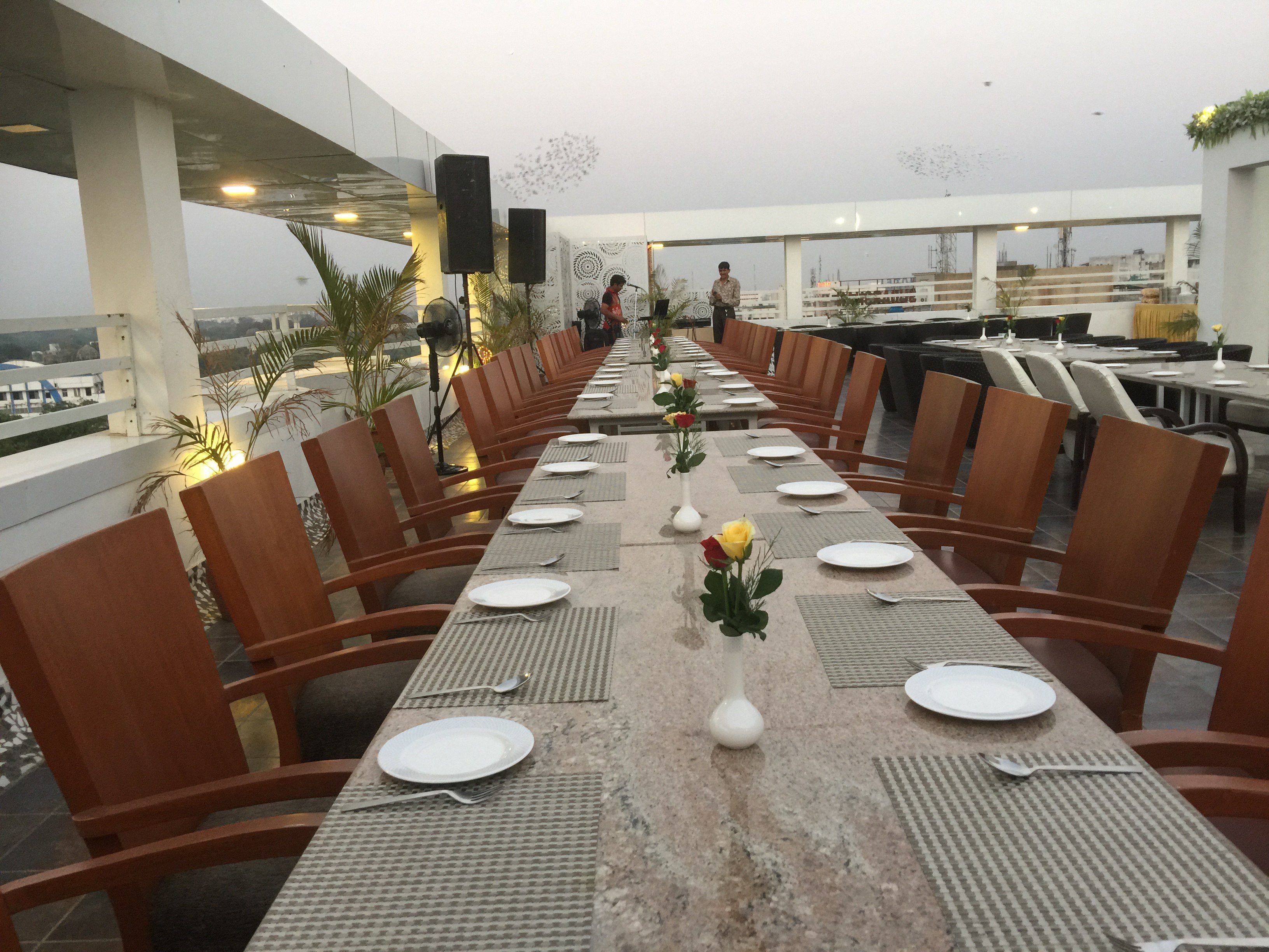 Rooftop poolside restaurant